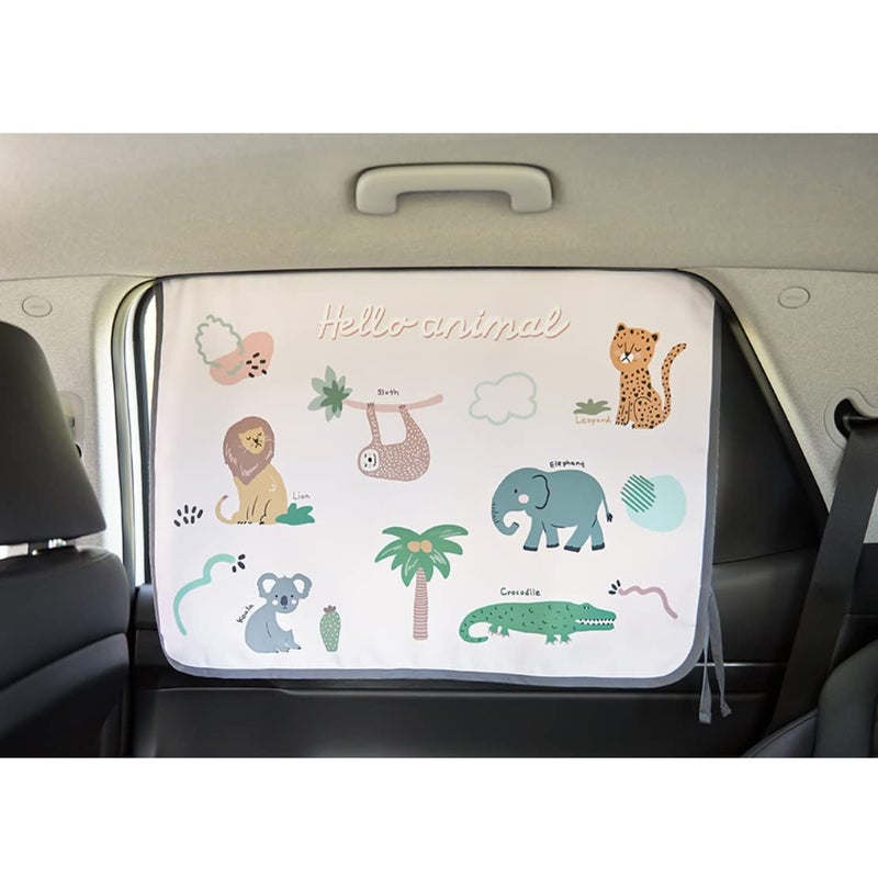 BEBEDECO Magnet Car Sun Shade Curtain for Side Window for Baby Kids Children - Sunshade Protector Sun Blocker Blind (Animal Friends) - Image 4